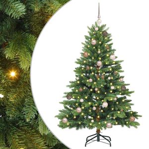 vidaXL Tekojoulukuusi 150 LED-valoilla Vihre&auml; 150 cm PE ja PVC