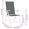 vidaXL Taitettavat puutarhatuolit 2 kpl alumiini ja textilene musta