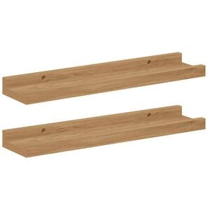 vidaXL Sein&auml;hylly 2 kpl Ruskea 40 x 9 x 3 cm Tekninen puu