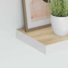 vidaXL Kelluvat sein&auml;hyllyt 2 kpl tammi ja valkoinen 60x23,5x3,8cm MDF