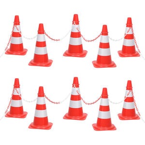 vidaXL Ketjukartiosarja 10 m ketjulla punainen ja valkoinen