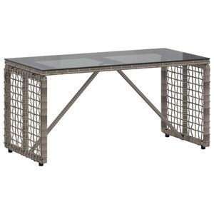 vidaXL Ulkop&ouml;yt&auml; Harmaa ja musta 80 x 40 x 40 cm PE Rattaat ja lasi