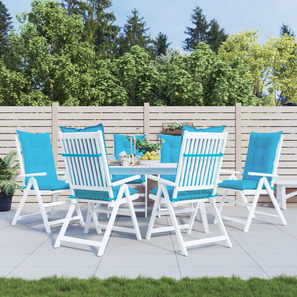 vidaXL Ulkotuolin tyynyt 6 kpl turkoosi 120x50x7 cm kangas