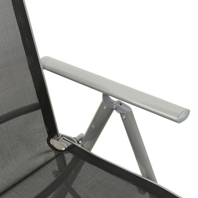 vidaXL Säädettävä puutarhatuoli textilene ja alumiini hopea