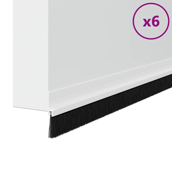 vidaXL Itsekiinnittyv&auml;t oven harjatiivisteet 6 pcs Valkoinen 100 cm