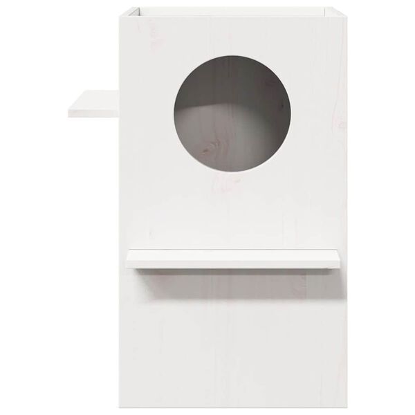 vidaXL Kissatalo valkoinen 43x43x60 cm massiivipuum&auml;nty