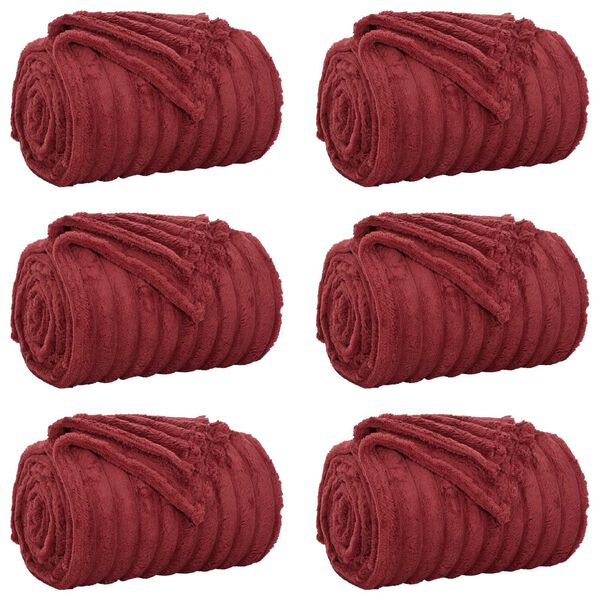 vidaXL Heittop&auml;&auml;llys 6 pcs Bordeaux punainen 270 x 240 cm Fleese