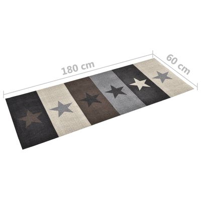 vidaXL Keittiön pestävä lattiamatto Stars 60x180 cm
