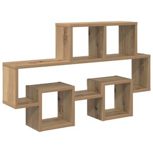 vidaXL Sein&auml;hylly artesaani tammi 82 x 15 x 51 cm Tekninen puu