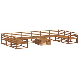 vidaXL Ulkosohvakokoelma 11 pcs Luonnollinen Tihe&auml; akasiapuu