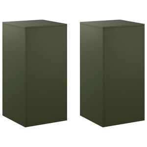 vidaXL Kasviteline 2 pcs Oliivinvihre&auml; 40 x 40 x 80 cm Ter&auml;s