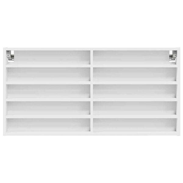 vidaXL Vitriinikaappi valkoinen 100x8,5x50 cm tekninen puu