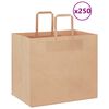 vidaXL Paperikassit 250 kpl kahvoilla ruskea 32x22x28 cm