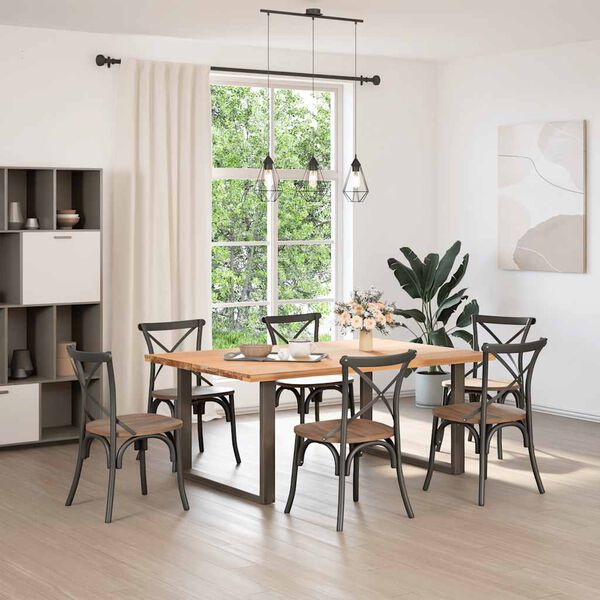 vidaXL Ruokap&ouml;yd&auml;n jalat U-muotoiset 2 kpl Luonnonv&auml;rinen ter&auml;s 100x(72-73) cm Ter&auml;s