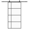 vidaXL Liukuovi rautaosilla musta 102,5x205 cm ESG-lasi