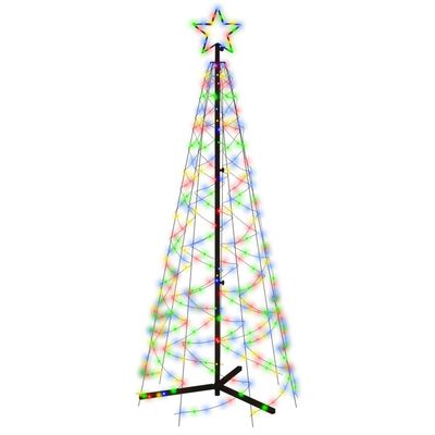 vidaXL Kartio joulukuusi 200 värikästä LED-valoa 70x180 cm