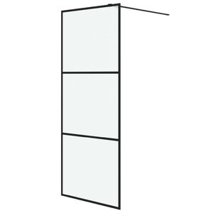 vidaXL Walk-in suihkusein&auml;ke musta 80x195 cm huurrettu ESG-lasi