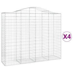 vidaXL Kaarevat kivikorit 4 kpl 200x50x160/180 cm galvanoitu rauta