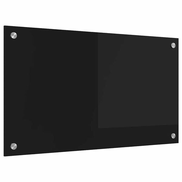vidaXL Keittiön suojapaneeli Musta 70 x 40 cm karkaistu lasi