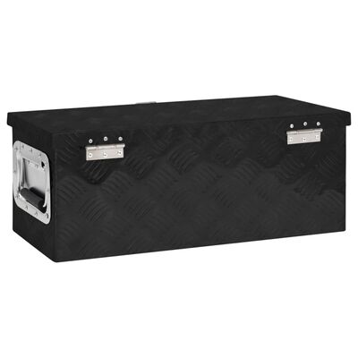 vidaXL Säilytyslaatikko musta 60x23,5x23 cm alumiini