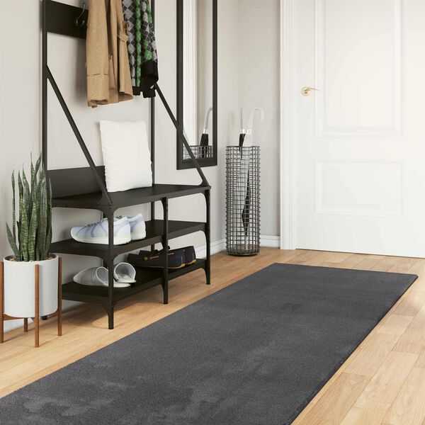 vidaXL Alue matot Suorakaide HUARTE Antrasiitti 300 x 80 cm Polyesteri