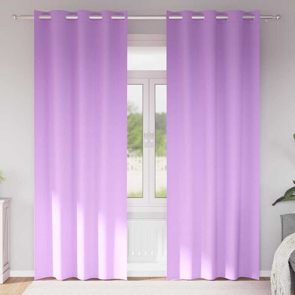vidaXL Piment&auml;v&auml; verho renkailla 2 pcs Violetti 260 x 140 cm