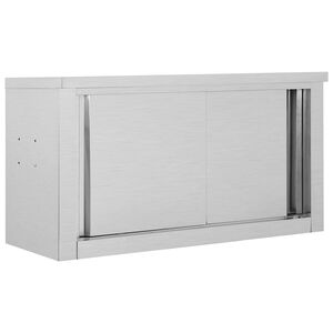 vidaXL Keitti&ouml;n sein&auml;kaappi liukuovilla 90x40x50 cm ruostumaton ter&auml;s