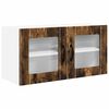 vidaXL Sein&auml;lasi kaappi PORTO Savup&auml;hkin&auml; 80 x 31 x 40 cm Tekninen puu