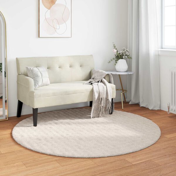 vidaXL Alue matot Py&ouml;re&auml; Beige &Oslash; 160 CM