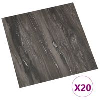 vidaXL Itsekiinnittyvät lattialankut 20 kpl PVC 1,86 m² tummanharmaa