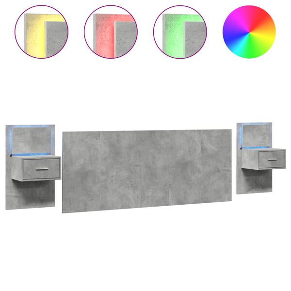 vidaXL S&auml;ngynp&auml;&auml;ty y&ouml;p&ouml;ydill&auml; betoninharmaa 200 cm tekninen puu