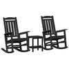 vidaXL Keinutuoli 3 pcs Musta Polyeteeni