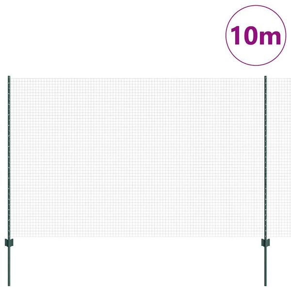 vidaXL Aita ja Tuki Vihre&auml; 1,6 x 10 m Ter&auml;st&auml; ja PVC:t&auml;