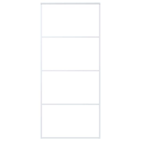 vidaXL Liukuovi ESG-lasi ja alumiini 90x205 cm valkoinen