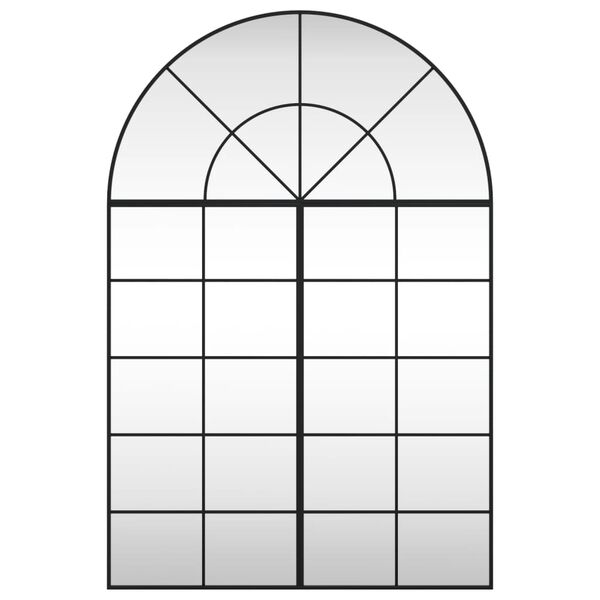 vidaXL Seinäpeili musta 100x150 cm kaari rauta