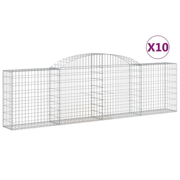 vidaXL Kaarevat kivikorit 10 kpl 300x30x80/100 cm galvanoitu rauta