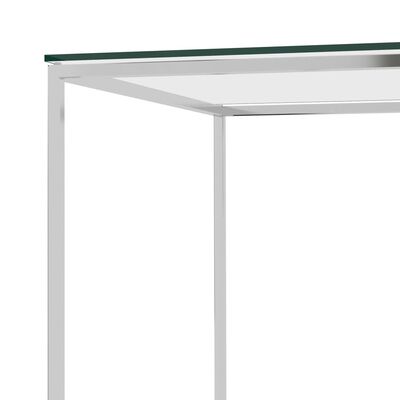 vidaXL Sivupöytä hopea 120x40x78 cm ruostumaton teräs ja lasi