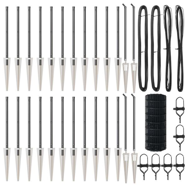 vidaXL Aita ja Tuki Harmaa 0,6 x 50 m Ter&auml;s ja PVC