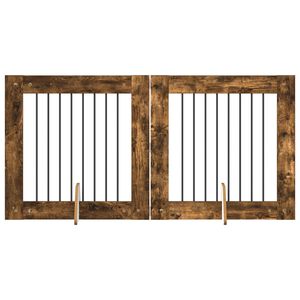 vidaXL Koiraportti jaloilla 2 pcs Savutammi 80 x 80 cm Tekninen puu