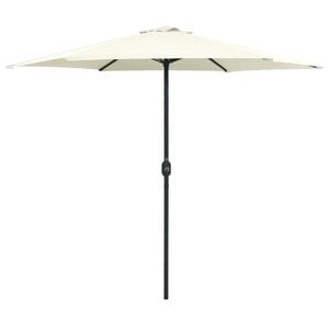 vidaXL Aurinkovarjo alumiinitolpalla 270x246 cm hiekanvalkoinen