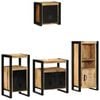 vidaXL Kylpyhuonekalustesetti 4 kpl Ruskea ja musta 55 x 35 x 60 cm