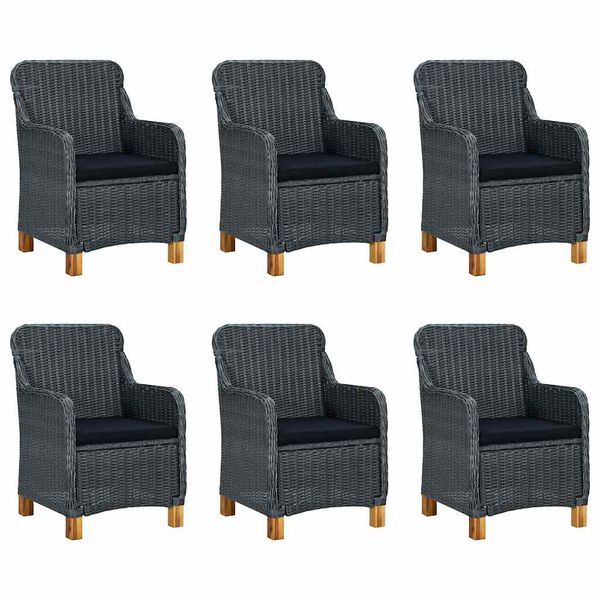 vidaXL 7-osainen Ulkoruokailuryhm&auml; tummanharmaa