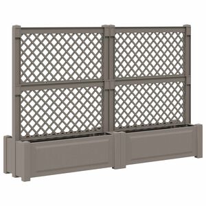 vidaXL Iso istutusruukku tikkaille 2 pcs Harmaa 200 x 43 x 133,5 cm PP
