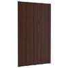 vidaXL Kattopaneeli 12 kpl Ruskea 80 x 45 cm Galvanoitu ter&auml;s