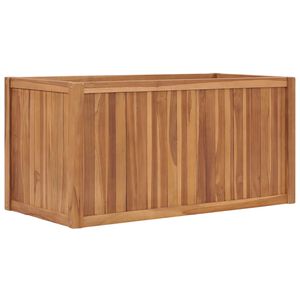 vidaXL Korotettu kukkalaatikko 100x50x50 cm t&auml;ysi tiikki