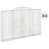 vidaXL Kaarevat kivikorit 4 kpl 300x30x180/200 cm galvanoitu rauta