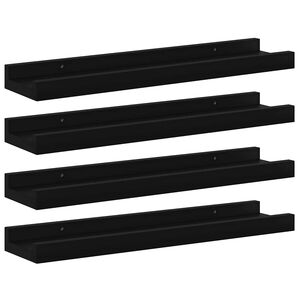 vidaXL Sein&auml;hyllyt 4 kpl musta 40x9x3 cm