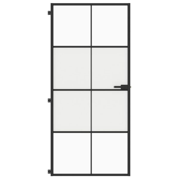 vidaXL Sis&auml;ovi ohut musta 93x201,5 cm karkaistu lasi ja alumiini