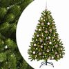 vidaXL Vaaleanvihre&auml; tekokuusi palloilla 120 cm 150 LEDi&auml;