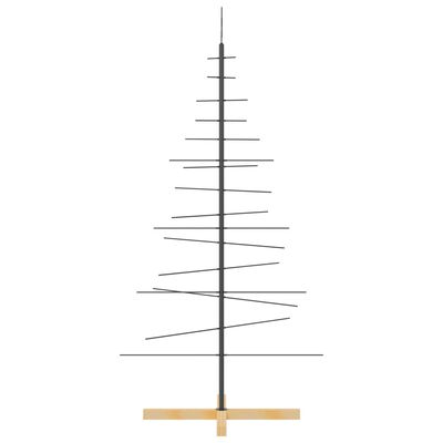 vidaXL Metallinen joulukuusi puujalustalla musta 150 cm